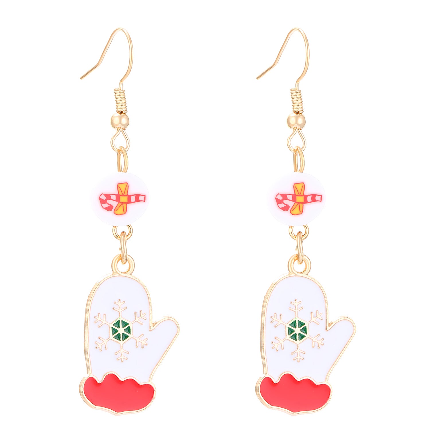 Wholesale Christmas Claus Snowflake Bow Flower Wreath Earrings
